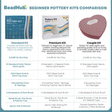 Pottery Kit for Beginners 2.2Lbs Air Dry Clay for Adults with Sculpting Tools, Paint, Glaze, Air-Dry Modeling Clay Molding, Sculpt & Painting Set, Hobby Date Night DIY Art Craft Kits -Standard (White) BeadHub