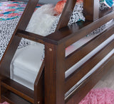 Powell Espresso Twin/Full Bunk Bed with Built-In Ladder and Detachable Design Powell