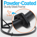 Hanging Egg Chair with Stand - Indoor Outdoor Patio Wicker Rattan Lounge Chair with Stand, Steel Frame, Washable Cushions for Garden Backyard Deck Sunroom - SereneLife SLGZ0EGBR.3 (Brown) SereneLife