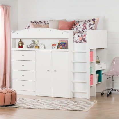 South Shore Tiara Loft Bed with Desk, Twin