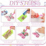 FairySandy 20 Pcs Spring Butterfly Diamond Painting Keychains 5d Flowers Butterflies Diamond Art Keychains Kits for Adults Single Side Floral Key Chain Hanging Ornament for Beginners DIY Crafts Gifts FairySandy