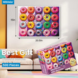 500 Pieces Puzzles for Adults–Colorful Donuts Puzzle for Adults Children Elderly–Recycled Paper Jigsaw Puzzle 500 Pieces–Glossy, Sturdy Pieces Challenging Family Game Great Gift Idea (20.5x15in) Nitktaia