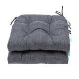 QILLOWAY Outdoor/Indoor Patio Wicker Seat Cushions with Ties Group Loveseat/Two U-Shape Cushions for Patio Furniture,Wicker Loveseat,Bench,Porch,Patio Chair Cushions Set of 3 (Charcoal Grey/Black) QILLOWAY