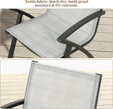 SLEKVERSA 9 Piece Outdoor Patio Dining Set with Umbrella Hole, Outdoor Dining Set with 71" Aluminum Table & Aluminum Sling Back Chair, Outdoor Patio Furniture Sets for 8 People (9 Piece) SLEKVERSA