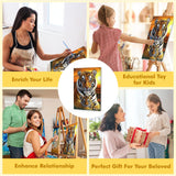 Bowetile Framed Paint by Numbers Tiger for Adults Beginners, Adults' Paint-by-Number Tiger Kits, Easy Adult Paint by Number Kits on Canvas, Acrylic Animals Number Painting for Home Decor, 8x12in Bowetile