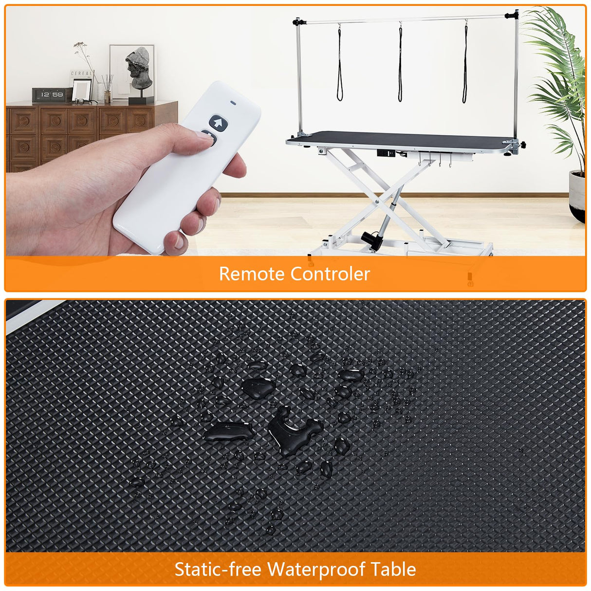 48" Electric Dog Grooming Table with Remote, Capacity Up to 330Lb, Height Adjustable 9" to 40", Grooming Table with Tool Organizer, Large Pet Grooming Station for Pets Bathing Drying Garvee