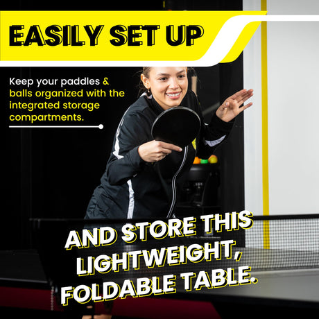 Killerspin MyT 415X Mega, Ping Pong Table, Foldable Table for Table Tennis, Portable Ping Pong Table Set with Built-in Paddle and Ball Storage, 25mm MDF Board Pingpongball Table, Graphite Color Killerspin