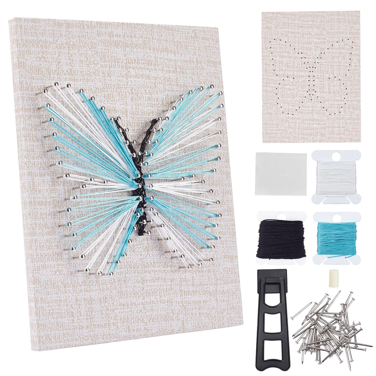 WEBEEDY DIY 3D String Art Kit for Adults Beginners, Butterfly Craft Kit, Include All Necessary Accessories and Frame, Christmas Home Wall Decorations Unique Gift WEBEEDY