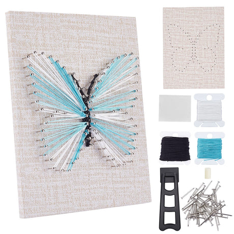 WEBEEDY DIY 3D String Art Kit for Adults Beginners, Butterfly Craft Kit, Include All Necessary Accessories and Frame, Christmas Home Wall Decorations Unique Gift WEBEEDY
