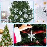 Oudain 6 Pieces Metal Snowflake Ornaments Christmas Galvanized Snowflake Hanging Ornament Farmhouse Snowflake Tree Hanging Decoration for Xmas Winter Party Decor, 5.12 Inch, Silver Oudain