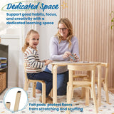 ECR4Kids Bentwood Round Table and Curved Back Chair Set, Kids Furniture, Natural, 5-Piece ECR4Kids
