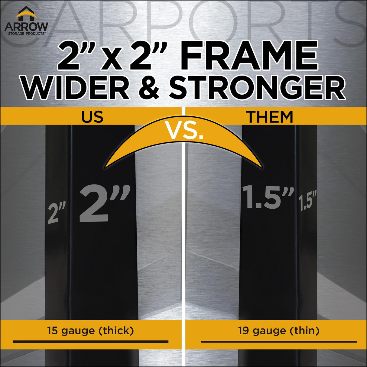 Arrow Carports Galvanized Steel Carport, with 1-Sided Enclosure, Compact Car Metal Carport Kit, 12' x 24' x 9', Eggshell Arrow Shed