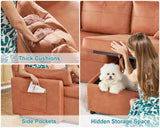 PaPaJet Sofa Bed, Sofa Sleeper with Storage Chaise, L Shape Pull Out Couch Bed, Oversized Sofas for Living Room-Brown Leathaire PaPaJet