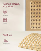 VASAGLE 5-Tier Corner Shelf Stand, Boho Corner Bookshelf with Polyrattan Sides, Plant Stand for Living Room Bedroom Study Kitchen, Oak Beige ULLS588Y57 VASAGLE