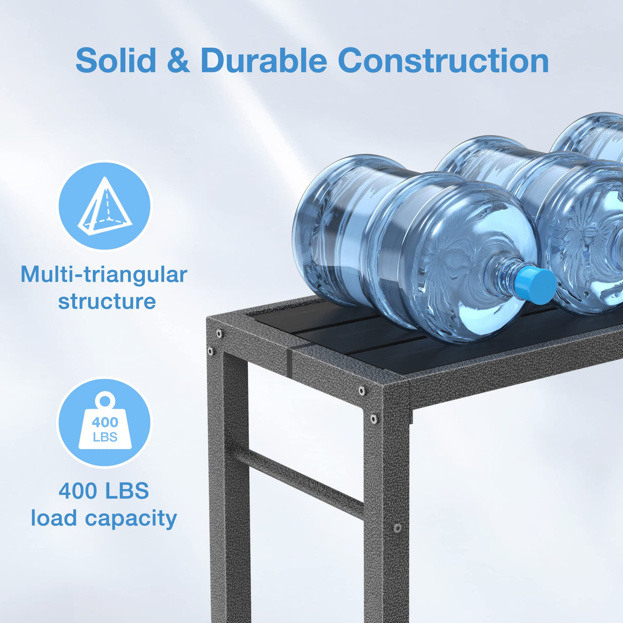 Mr IRONSTONE Outdoor Bar Table 39'' Patio Table Pub Height Dining Table with Waterproof Top and Hammer Finish Stand for Hot Tub, Garden, Backyard Mr IRONSTONE