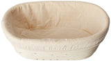 (10 x 6 x 3.5 inch) Oval Bread Banneton Proofing Basket & Liner SUGUS HOUSE Brotform Dough Rising Rattan Handmade rattan bowl - Perfect For Artisan SUGUS HOUSE