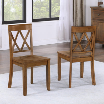 DUHOME Dining Room Chairs Set of 2,Farmhouse Dining Side Chairs with Cross Back Wooden Kitchen Chairs for Home Kitchen, Dining Room Antique Walnut