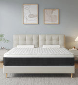 elitspace Queen Size Mattresses,Memory Foam Hybrid Mattress in a Box,10 inch Medium Firm Feel mattresses,Individual Pocket Spring and Supportive, Comfort for Sleep,Pressure Relief,Black & White. elitspace