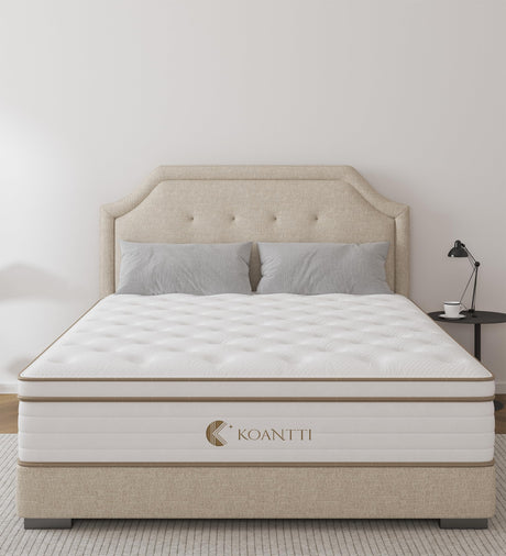 KOANTTI Queen Size Mattress,10 Inch Grey Memory Foam Hybrid Queen Mattresses in a Box,Individual Pocket Spring Breathable Comfortable for Sleep Supportive and Pressure Relief,CertiPUR-US. KOANTTI