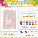 Skyboda Fall Pumpkin Paint by Numbers Kit for Adults Beginners with Frame, Maple Door Adult Paint by Number Kits on Canvas, Easy DIY Oil Painting Kits for Home Decor, 8x12in Skyboda