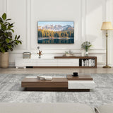 Hlivelood Extendable TV Stand, Modern Entertainment Center for Up to 120 Inch TV, Wood Reversible TV Media Console with 3 Drawers for Living Room Bedroom, 82-110" Hlivelood