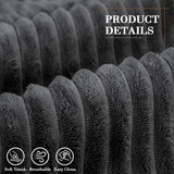 Shahoo 126" Modular Sectional Sofa, Cloud Couches for Living Room, Upholstered Boneless Couch with Ottoman, Upholstered Cloud Sofa for Bedroom (Black, U Shaped Sofa) Shahoo