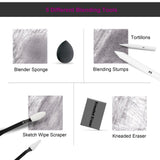 HIFORNY 126 PCS Drawing Kit Sketching Pencil Set,Sketch Pencils Art Supplies with 3-Color Sketchbook,Graphite,Charcoal,Blending Tools,Drawing Pencils for Adults Artists in Zipper Case HIFORNY