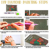 Adorable Japanese Kimono Girl Diamond Painting Kits DIY Adult Beginner Embroidery Kit - Cherry Blossom Tree Landscape Art,for Beautiful Room Decor Living Room Decor 30X45 cm Adorable