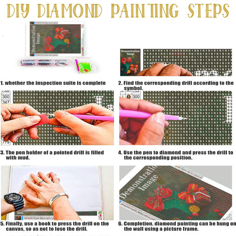 Adorable Japanese Kimono Girl Diamond Painting Kits DIY Adult Beginner Embroidery Kit - Cherry Blossom Tree Landscape Art,for Beautiful Room Decor Living Room Decor 30X45 cm Adorable