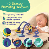 Jumble Jangle Baby Teething Toys – BPA-Free, Multi Purpose High Chair Toys for Babies: Suction Teething Relief with Sensory Toy Textures for Infants and Toddlers 3–24+ Months (Green) Jumble Dream