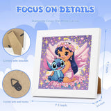 Gearock Small Diamond Art Kits with Frame - Easy DIY Cute Big Gem Painting Kits for Adults Beginners Cartoon Lovers Halloween Christmas Birthday Gifts, 7x7 Inch Gearock