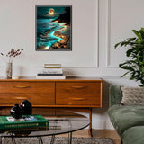 Hutarosl Moonlight Beach Paint by Number Canvas for Adults-Moonlight Paint by Numbers Kit for Adults,Beach Paint by Number Adult,Canvas Paint by Numbers for Adult for Gifts Home Decor 16x20in Hutarosl