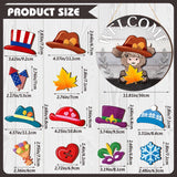 35 Pcs Christmas Interchangeable Highland Cow Welcome Sign Highland Cow Seasonal Wooden Hanging Door Decor Thanksgiving Farmhouse Hanging Sign for Front Door Xmas Party Decoration Gift(Dark Gray) Vicenpal