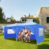 10x20 Blue Pop Up Canopy Tent with 6 Removable Sidewalls Commercial Heavy Duty Canopy UPF 50+ All Weather Waterproof Outdoor Canopy Wedding Tents for Parties Gazebo with Carry Bag and 6 Sandbags susici