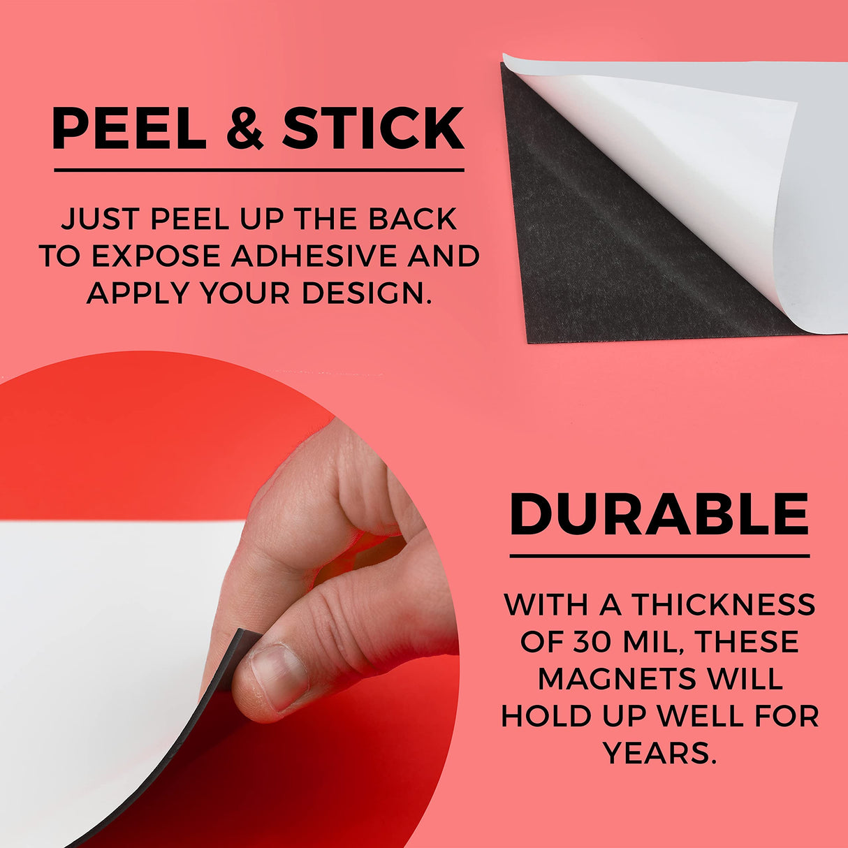 Set of 6 – Bumper Sticker Magnets, Bumper Magnet, Flexible Magnetic Bumper Sticker Sheet with Self Adhesive, Make Your Decal Transferable with These Durable Car Magnets, Size 12” X 4” Thickness 30 Mil GlossyEnd