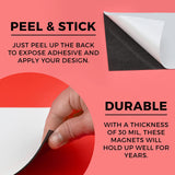 Set of 6 – Bumper Sticker Magnets, Bumper Magnet, Flexible Magnetic Bumper Sticker Sheet with Self Adhesive, Make Your Decal Transferable with These Durable Car Magnets, Size 12” X 4” Thickness 30 Mil GlossyEnd