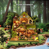 RHZN Miniature House Kit, Dollhouse Kit, Miniature Kit, DIY Mini House Building Kit for Adult Teen, Forest Adventure RHZN
