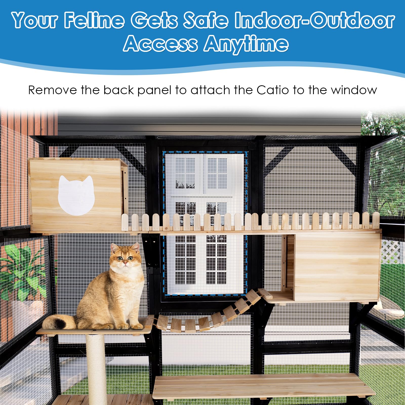 FunXplore Large Catio Outdoor Cat Enclosure Window 73