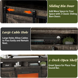 SENSWEET 58" Farmhouse TV Stand with Fireplace, Entertainment Center w/Sliding Barn Door, Rustic Media Console with 2 Storage Shelves, Wood Television Stand for Living Room,Dark Rustic Oak SENSWEET