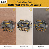 LBT 4 Layer Power Tool Organizer Wall Mount With Charging Station, Patented, 6 Outlet Power Strip, 6 Drill Holder, Heavy Duty Metal Garage Tool Storage Rack, Gifts For Men Fathers Day LBT