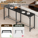 YATINEY 70.9" Bar Table and Chairs Set, Dining Table and Chair Sets, 3 Piece Counter Height Table and 2 Stools, Kithcen Table for Home Restaurant, Bar, Black BT09BB YATINEY