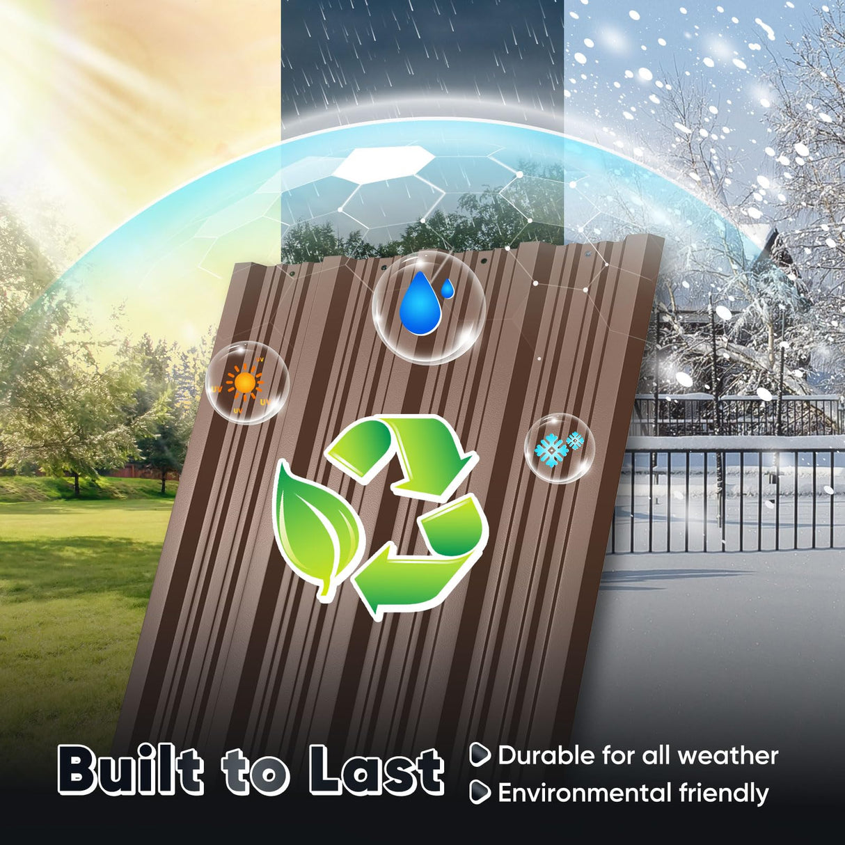 Quictent Heavy Duty 8X6 FT Outdoor Metal Storage Shed, Lockable Tool Shelter Waterproof Shed for Garden, Backyard, Lawn and Patio Scene with Combination Lock, Brown(8.2X5.8 FT Base, No Floor) Quictent