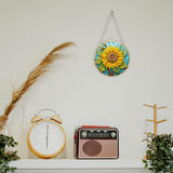 Nivvey DIY Hanging Diamonds Painting Pendant Kit Sunflower, 7.4x7.4inch Gem Painting Board Art Kit Ornament, Special Crystal Diamond Craft Box Kit, Yellow Nivvey