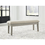 Signature Design by Ashley Parellen Upholstered Storage Dining Bench, Beige Signature Design by Ashley