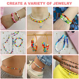 Redtwo 4mm Glass Seed Beads for Jewelry Bracelet Making Kit, Small Beads Friendship Bracelet Kit, Tiny Waist Beads with Letter Beads and Elastic String, DIY Art Craft Girls Gifts. Redtwo