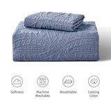 Love's cabin Twin Quilt Set Blue Bedspreads - Soft Bed Summer Quilt Lightweight Microfiber Bedspread- Modern Style Coin Pattern Coverlet for All Season - 2 Piece (1 Quilt, 1 Pillow Sham) Love's cabin