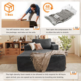 Homall Oversized Chaise Lounge Chair, Cloud Couch with Fluffy Upholstered, Deep Seat Sleeper Sofa Bed with Two Cup Holders, Comfy Boneless Couch No Assembly Required for Living Room, Apartment (Black) Homall