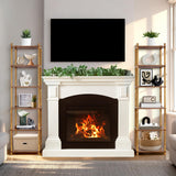 YGYQZ Bookshelf, 6-Tier High Vertical Book Shelf with Large Capacity, DIY Stackable Wooden and Metal Bookshelf Organizer, Suitable for Living Rooms, Offices, Bedrooms, and Studies YGYQZ