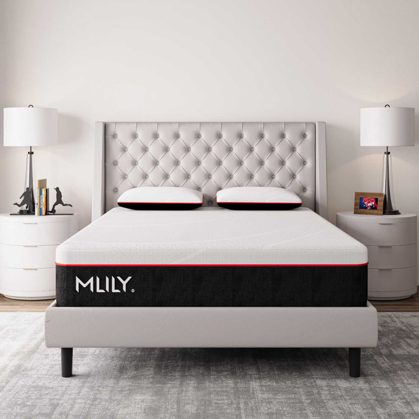 MLILY California King Mattress Bed Mattress, Manchester United 10 Inch Memory Foam Mattress, Cool Sleep & Pressure Relief, Made in USA, White