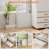 SOROGRA Small Folding Desk 31.5 inch for Small Spaces Foldable Desk with Monitor Shelf, Computer Gaming Table with Led Lights for Home Office Bedroom, Easy Assembly, White SOROGRA